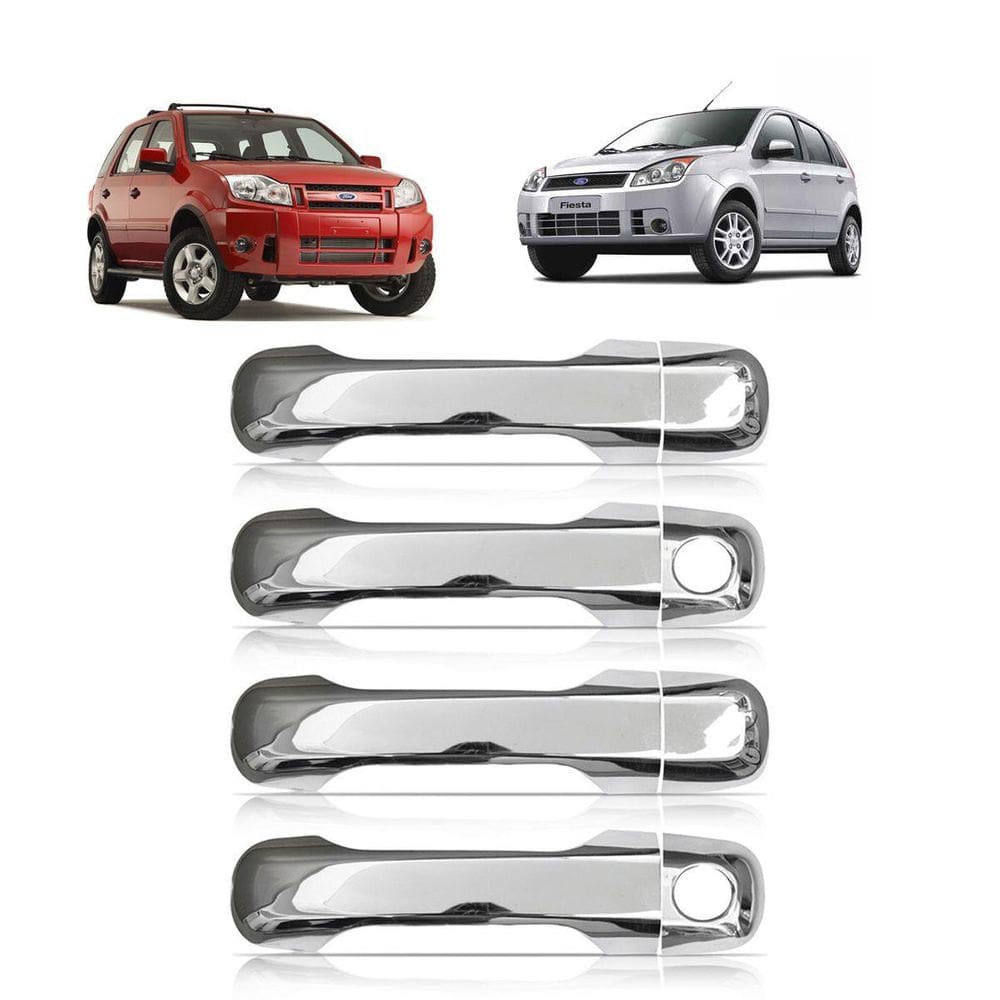 Aplique Cromado Capa Maçanetas Ecosport 2003-2012 4 Portas