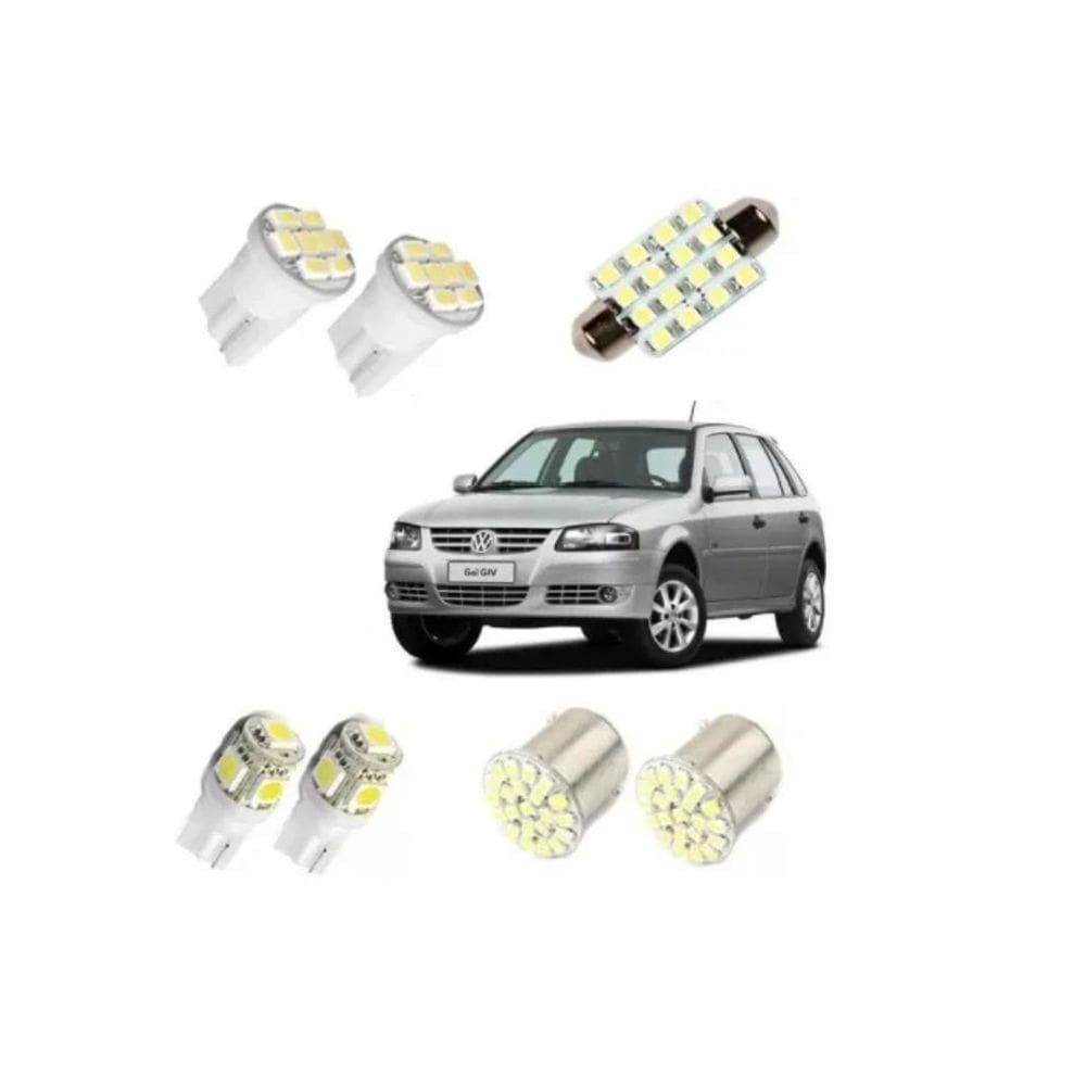 Led Pingo E Torpedo Vw Gol Farolete Placa Teto Ré Kit