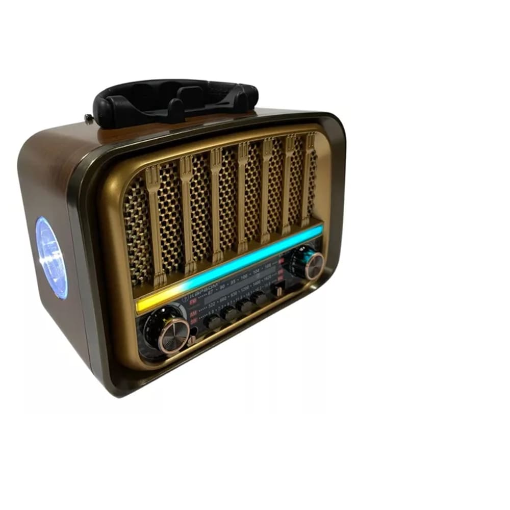 Radio Retro BT Portatil Am/fm Vintage Lanterna Recarregável