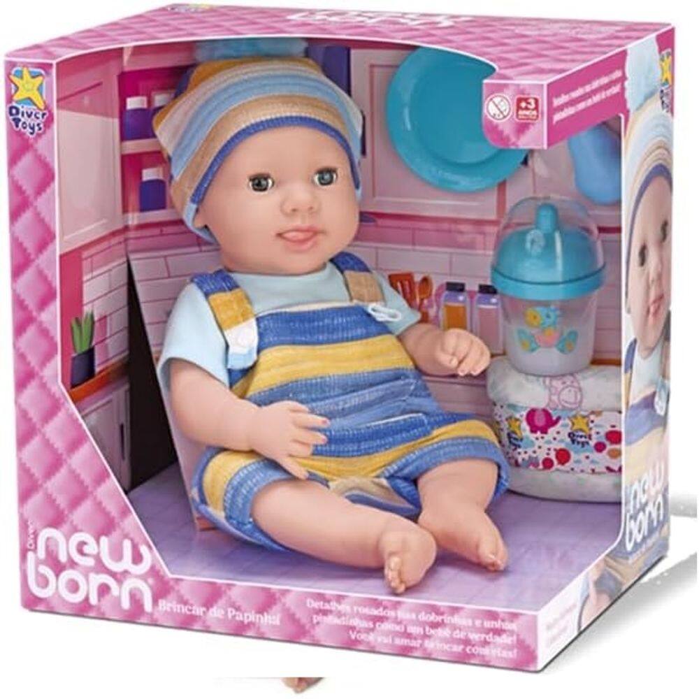Boneco Diver New Born - Brincar De Papinha -Menino
