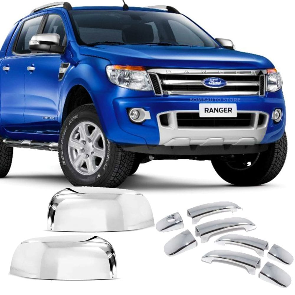 Aplique Maçaneta Retrovisor Ranger 2013 2014 2015 Cromado