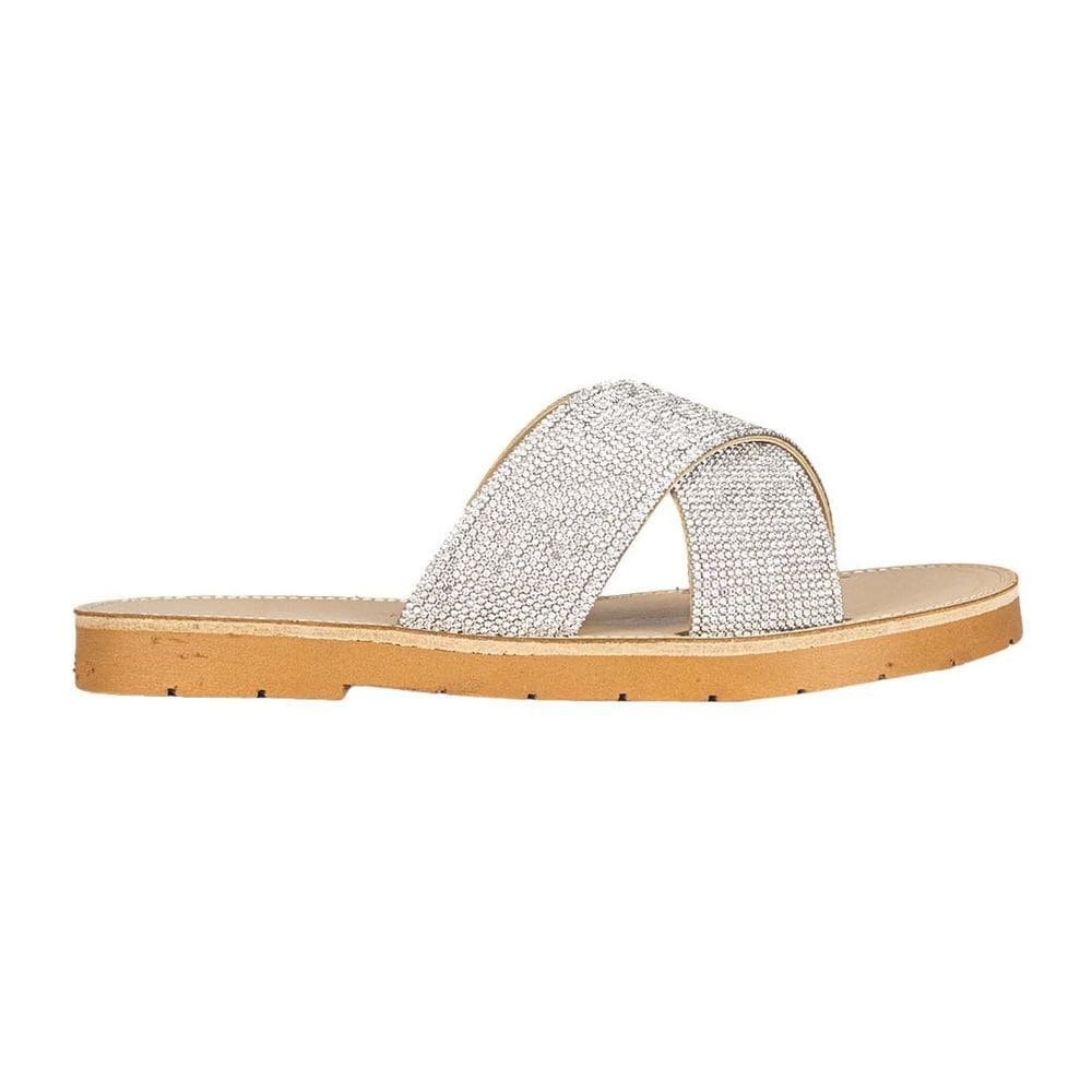 Sandália Rasteira Santa Lolla Cristal Tira Cruzada