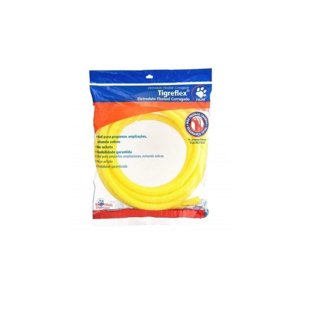 Mangueira Corrugada em PVC Tigre Tigreflex 25mm 7m Amarela