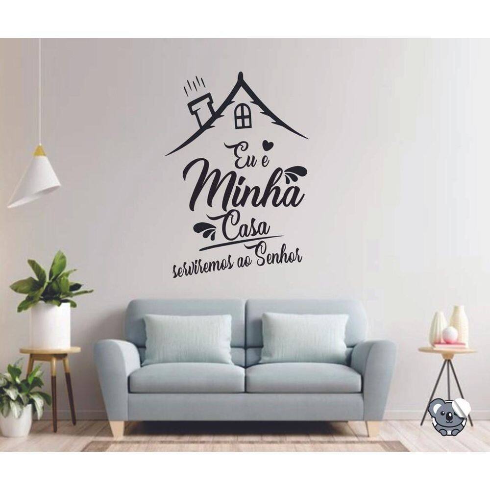 Adesivo De Parede Eu E Minha Casa Serviremos Ao Senhor