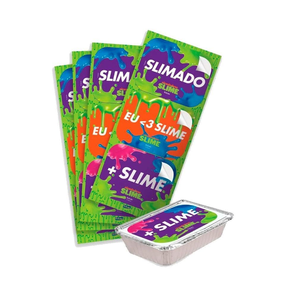 Adesivos Retangular Slime De Festa De Aniversário Infantil
