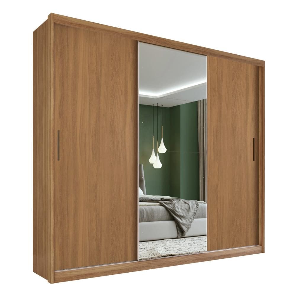 Guarda Roupa Dalila Quarto com 3 Portas e 4 Gavetas Espelho