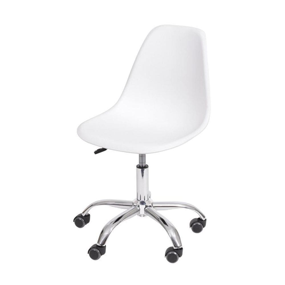 Cadeira Boxbit Dkr Eames Base Em Rodízio Branca