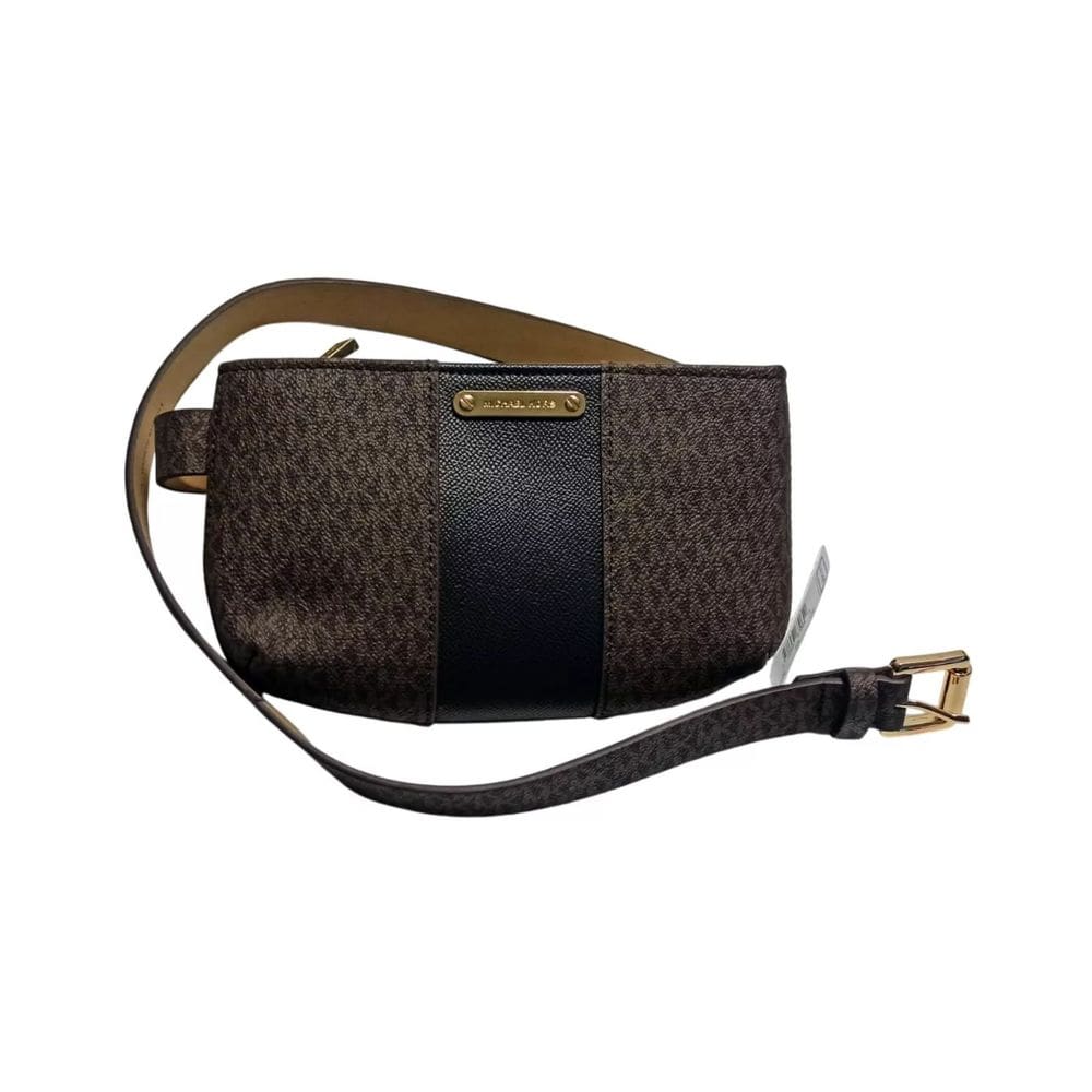 Pochete MK Marrom Com Logo Dourado Tamanho G/GG