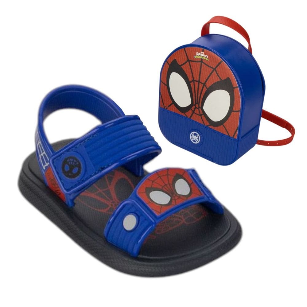 Sandália Infantil Menino Mochila Casual Marvel Homem Aranha