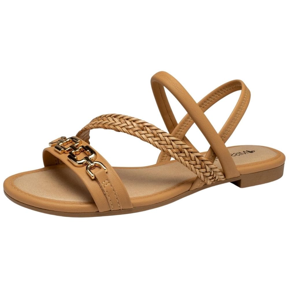 Sandália Rasteirinha Estilo Palha Metalizado Mississipi