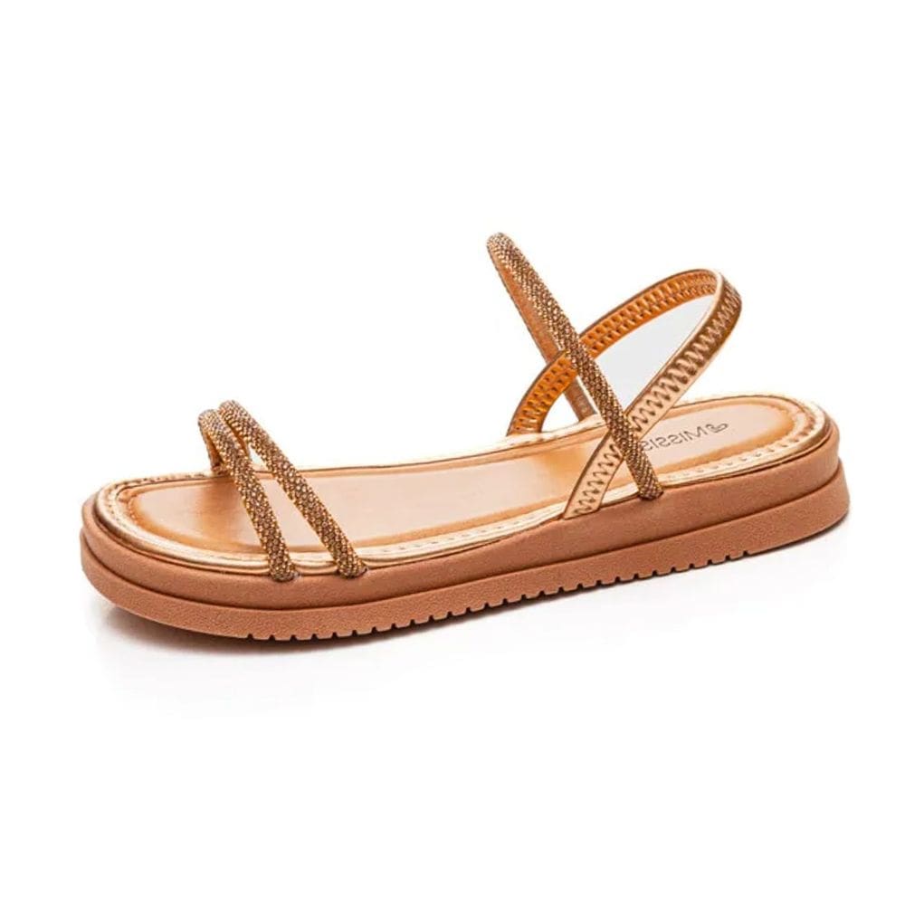 Sandália Feminina Flatform Estilo Moderna Strass Mississipi