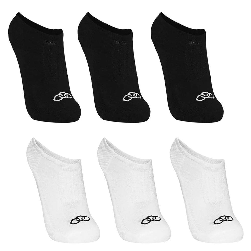 Meia Olympikus Cano Invisivel Branco/Preto - 6 Pares