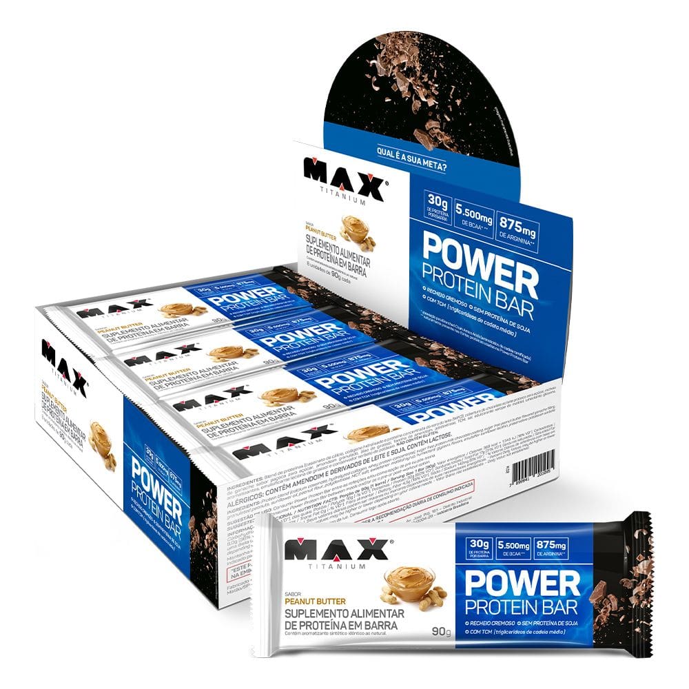 Power Protein Bar Max Titanium (720g) Peanut Butter
