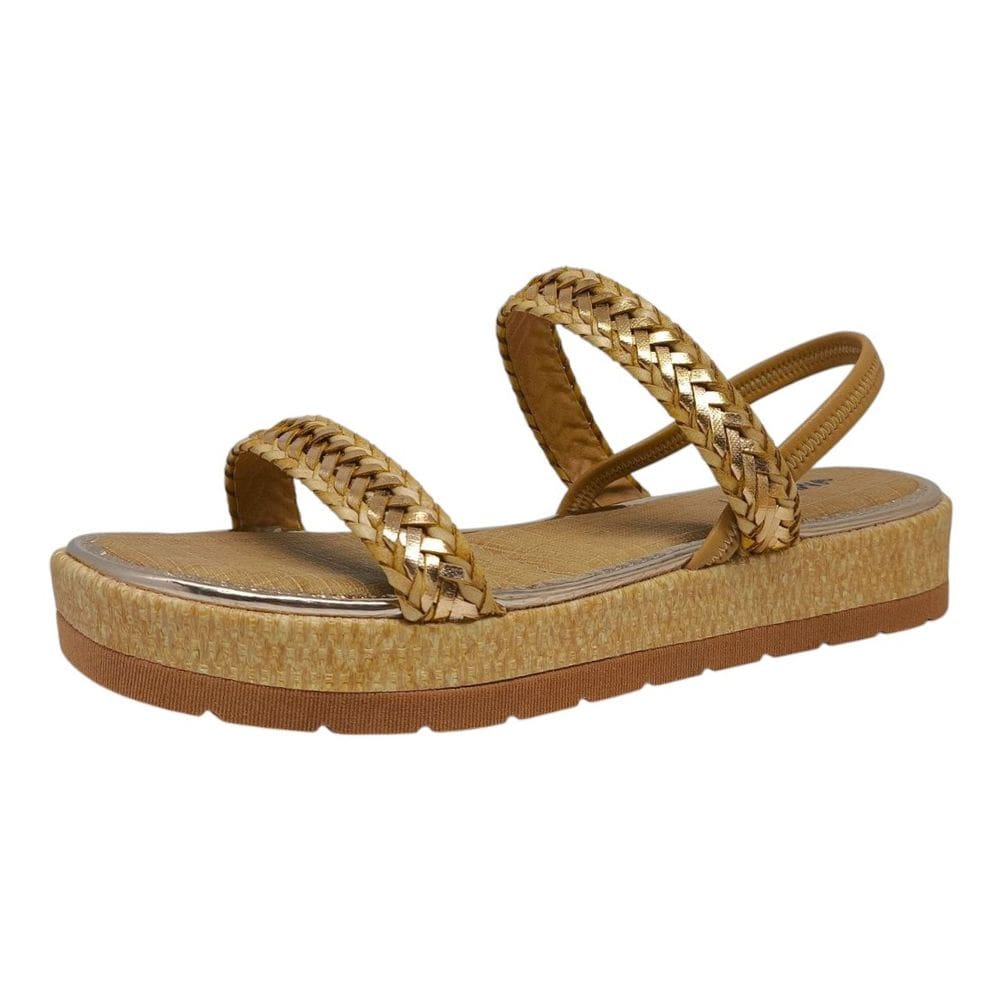 Sandália Feminina Flatform Palha e Tressê Mississipi