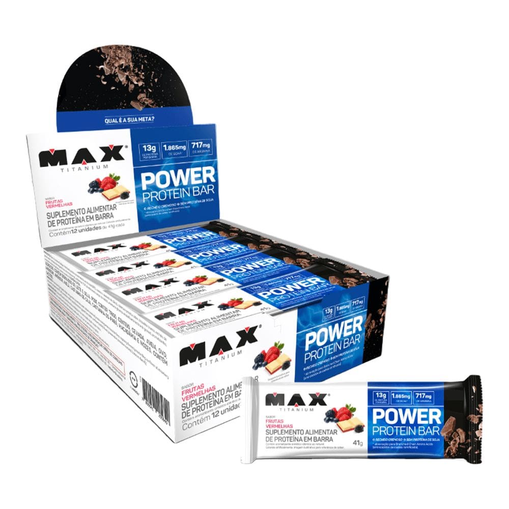Power Protein Bar Max Titanium (720g) Frutas Vermelhas