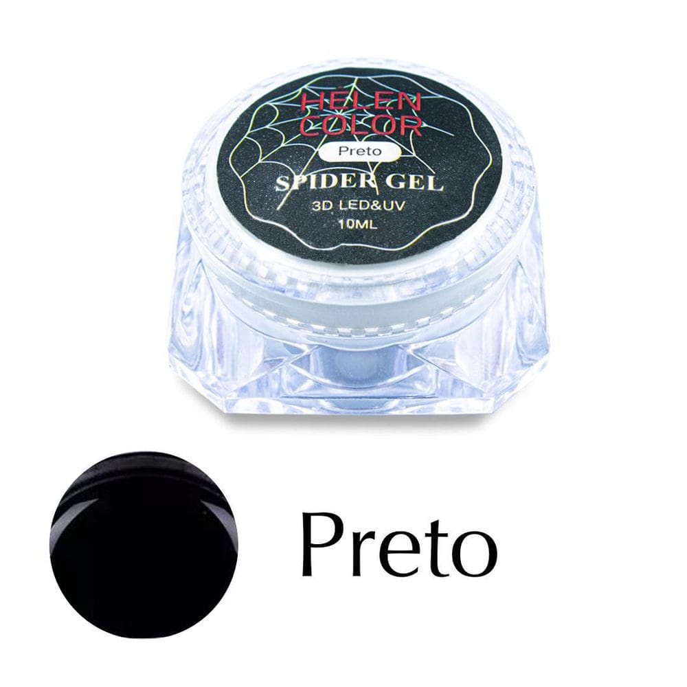 Gel Teia de Aranha LED&UV Preto 10ml Helen Color