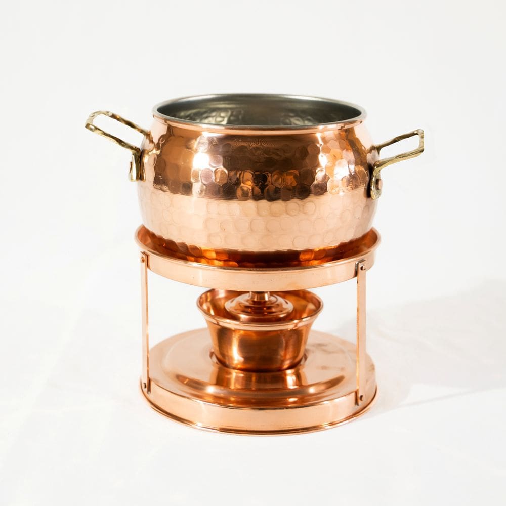 Conjunto para Fondue Rechaud em Cobre Puro Artesanal 500ml