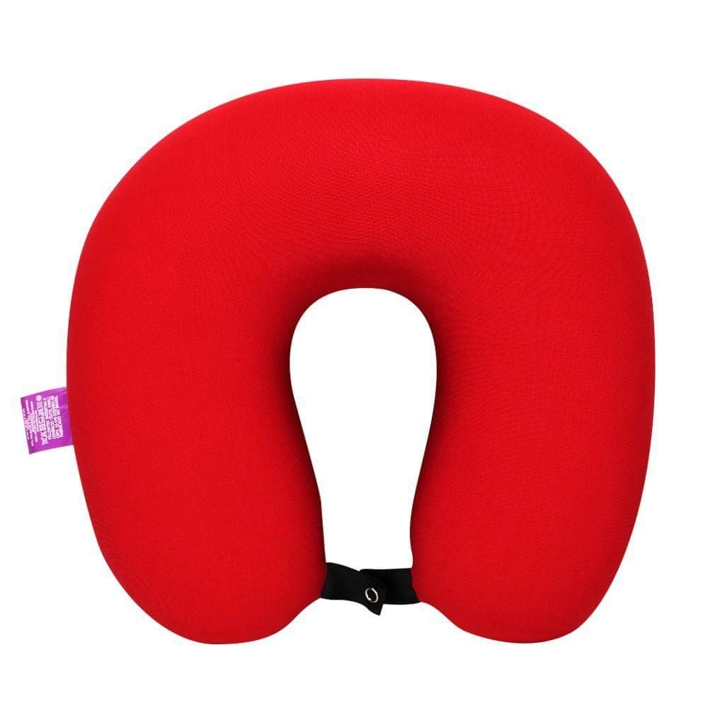 Almofada Pescoço Microperolas Liso Vermelho-preto