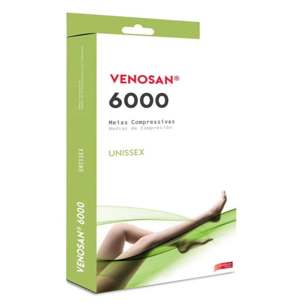 Meia De Compressão Venosan 6000 Panturrilha 3/4 20-30 Ad Xxg Pe Aberto Bege [F132]
