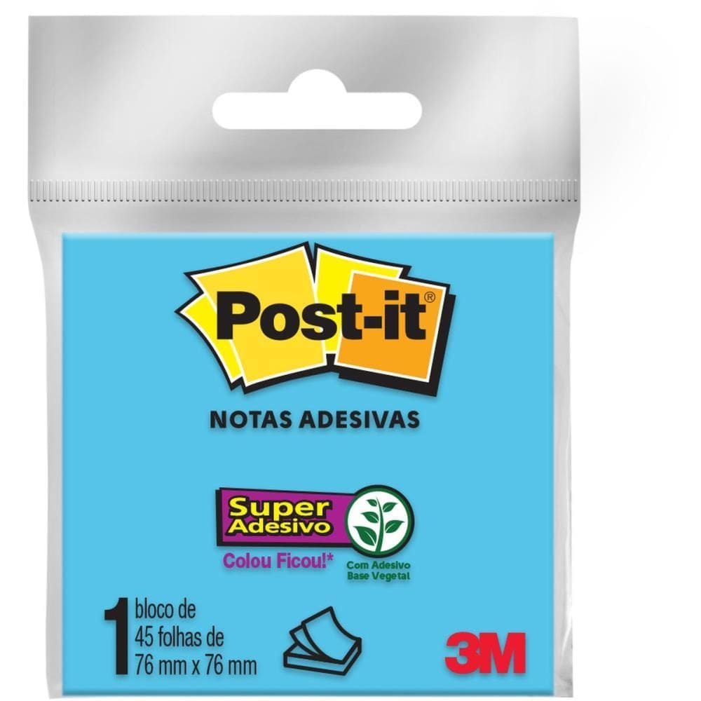 Bloco De Recado Post-it 76x76mm Azul 45fls. - 3m