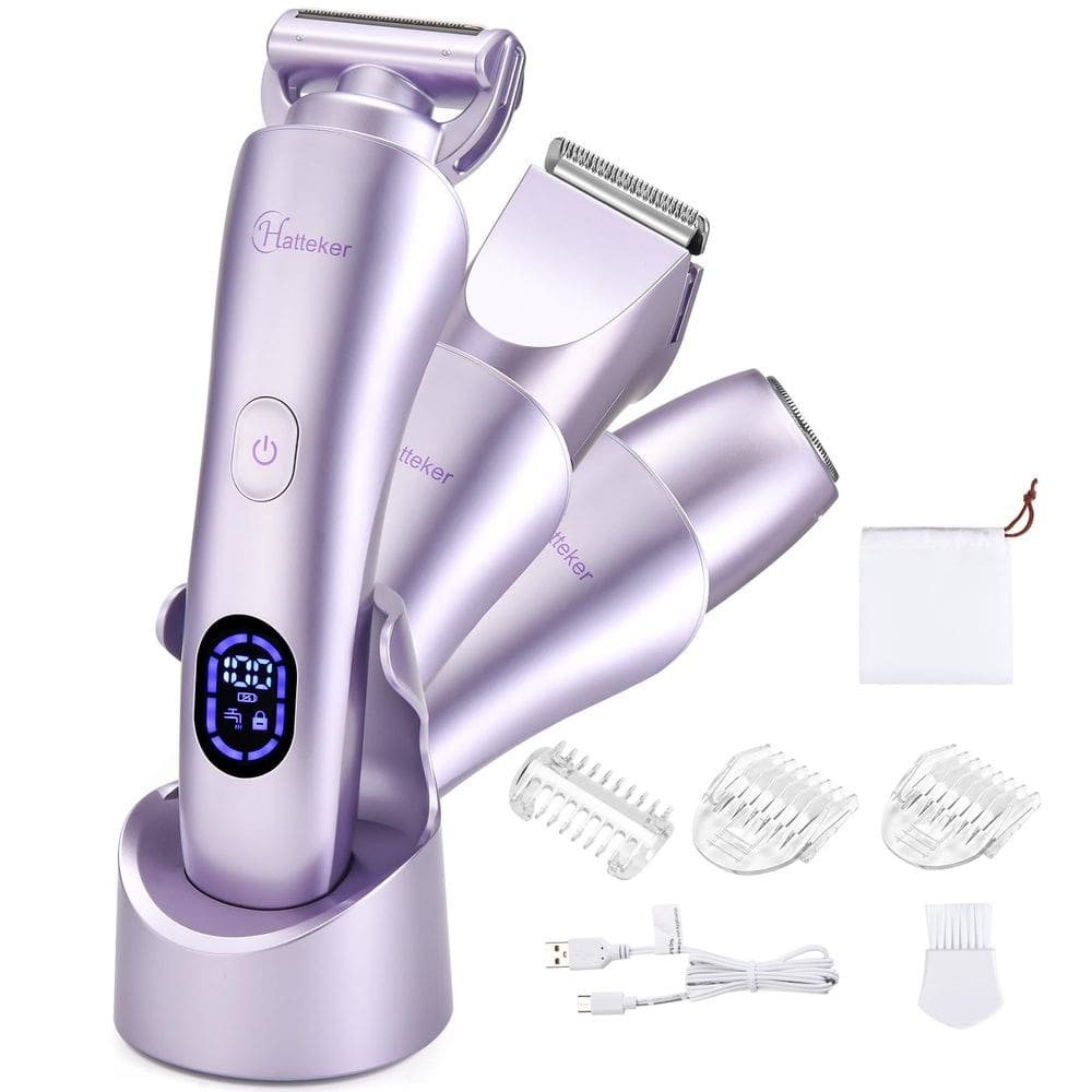 Barbeador elétrico Hatteker 3 em 1 para mulheres IPX7 à prova d`água
