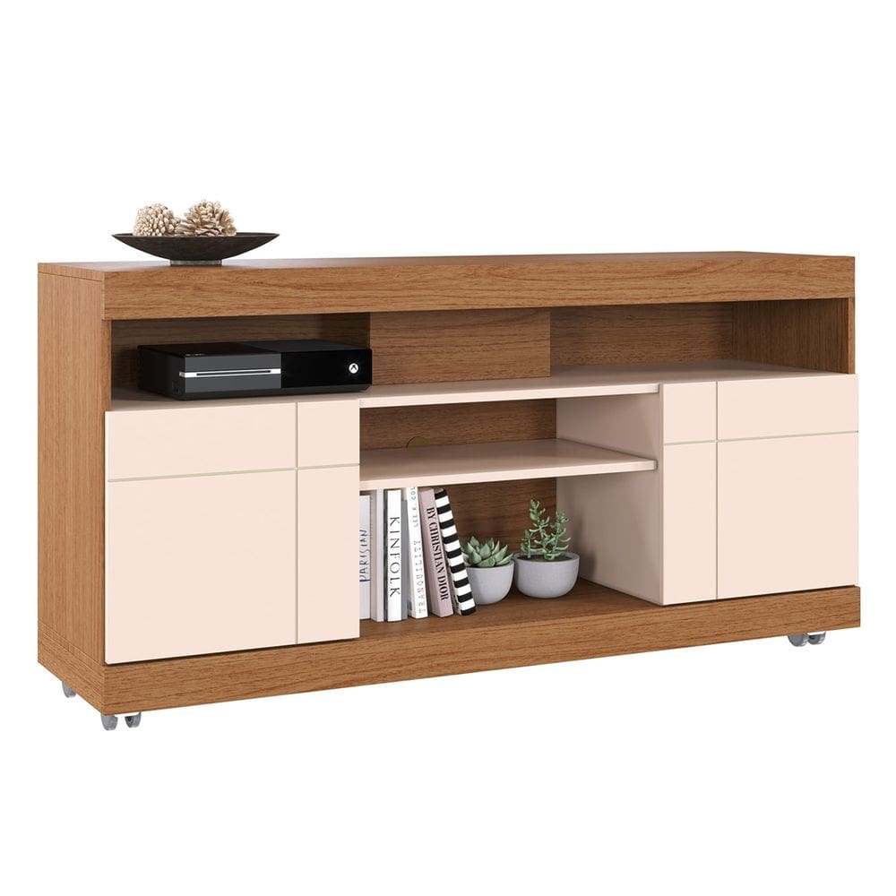 Rack Bancada Para TV 47 Pol 136cm Pavia Freijó/Off White C05 - Mpozenato