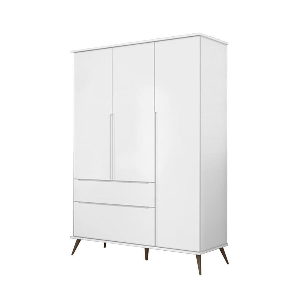 Guarda Roupa Retro Melinda 3 Portas Branco - FbABY