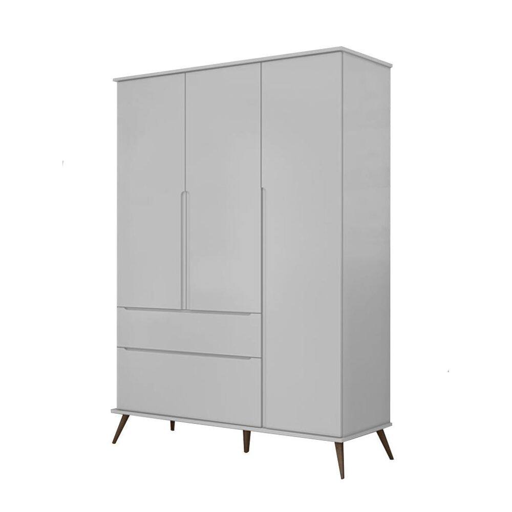 Guarda Roupa Retro Melinda 3 Portas Cinza - FbABY