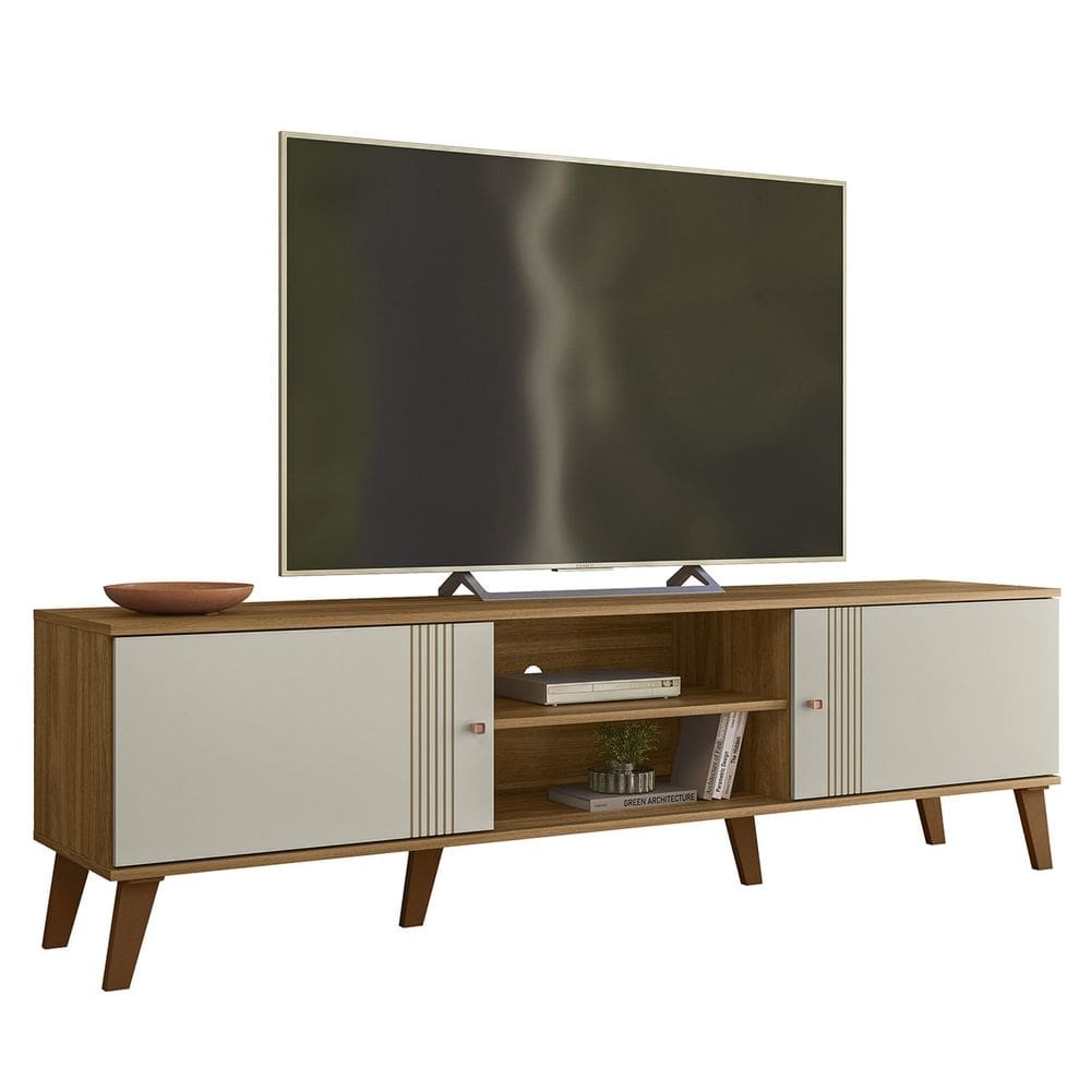 Rack Bancada Para TV 75 Pol 180cm Sia Nature/Off Z49 - Mpozenato