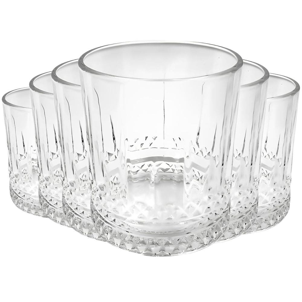 Jogo com 6 Copos de Vidro Slam Transparente para Suco ou Água 380ml