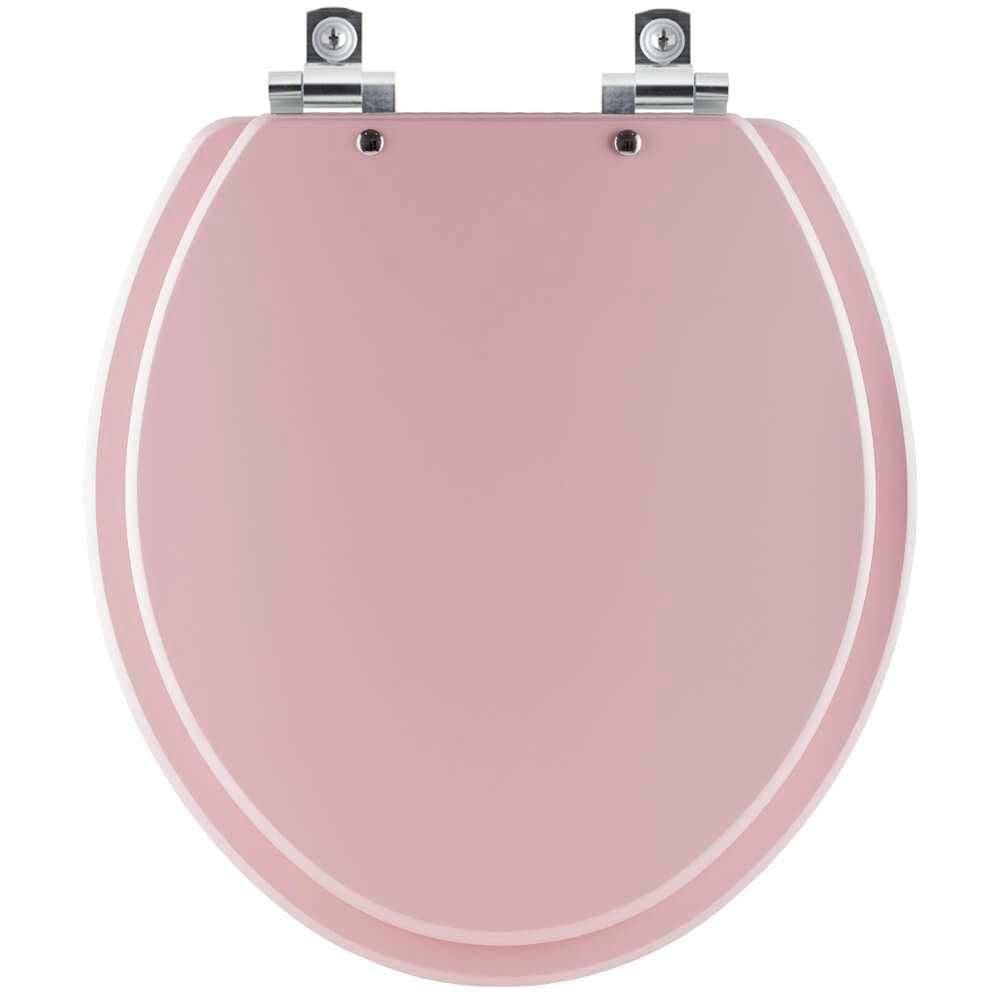 Assento Sanitário Com Amortecedor Convencional Oval Rosa Para Todos Os Fabricantes