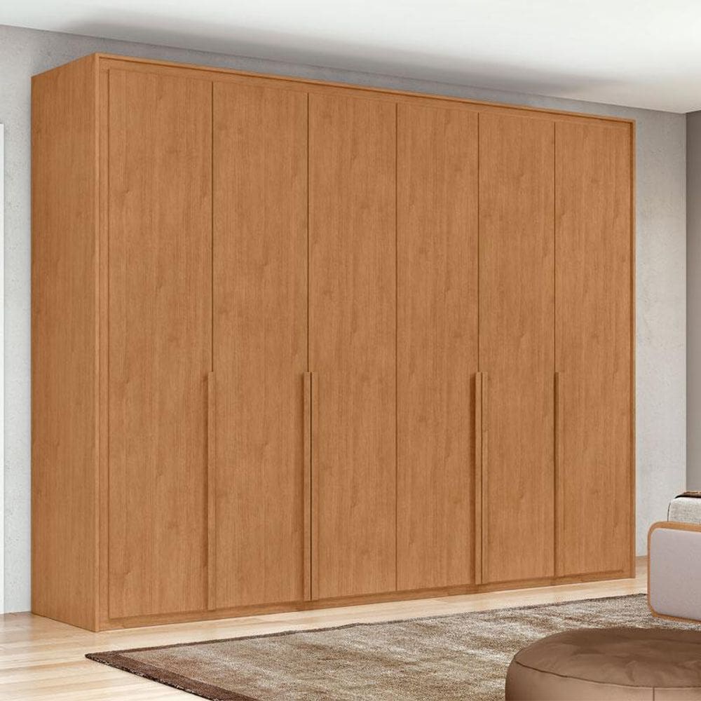 Guarda Roupa Casal Ambiente Imperatore 6 Portas com KIt Sapateira Amêndoa Clean – Lopas