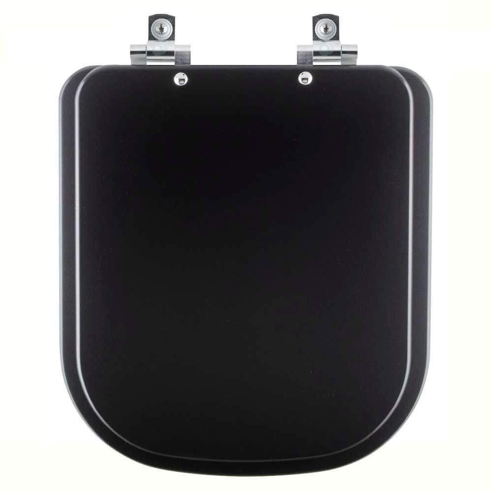 Assento Sanitário Soft Close Quadra Preto Fosco Para Vaso Deca