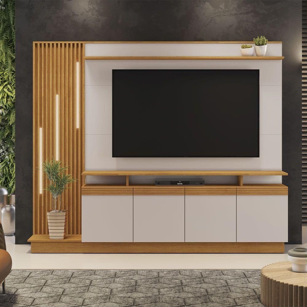 Home Para Absoluto Sala De Estar Mdp E Mdf Jcm Movelaria Cinamomo/ Off White