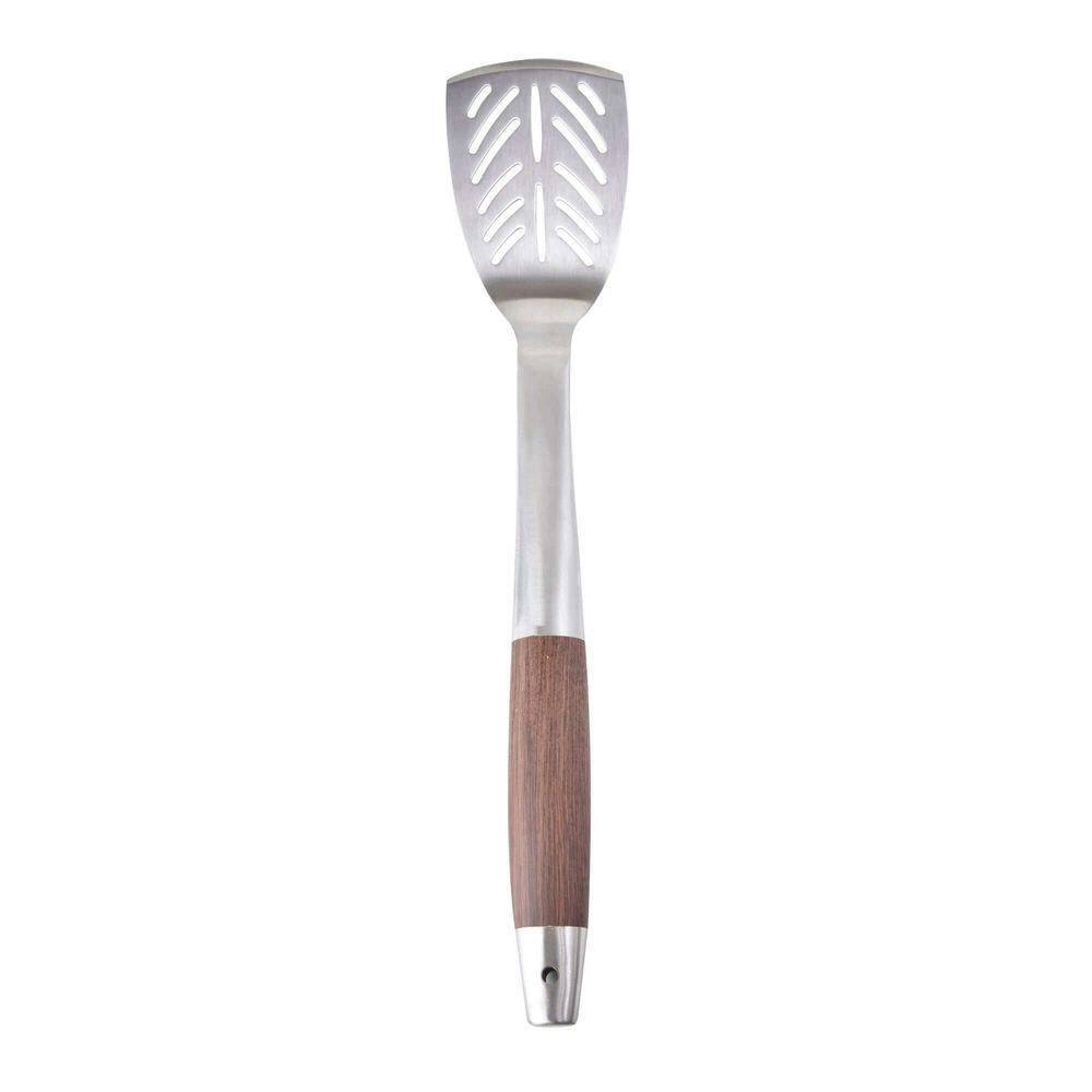 Espátula Vazada Churrasco Em Aço Inox Kenya