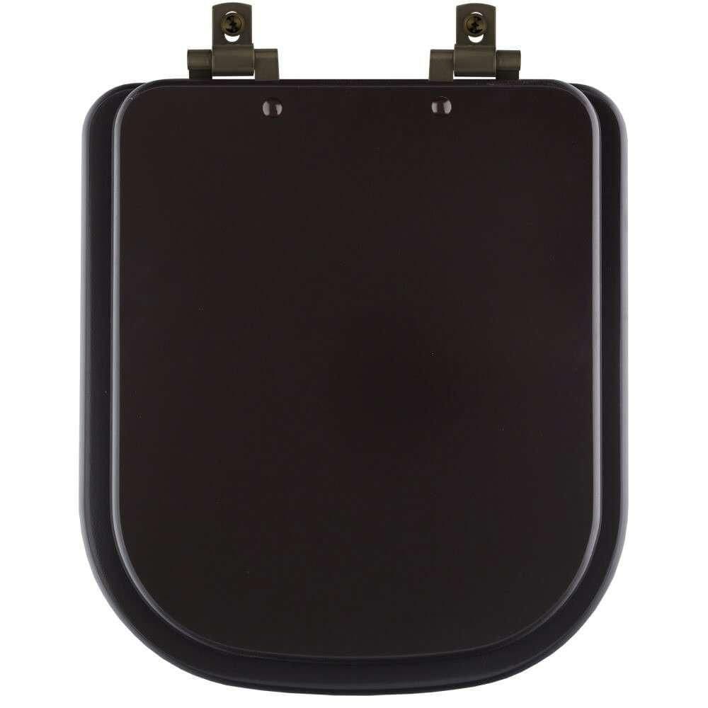 Assento Sanitário Mdf Soft Close Quadra Marrom Fosco Para Vaso Deca Com Ferragem Marrom