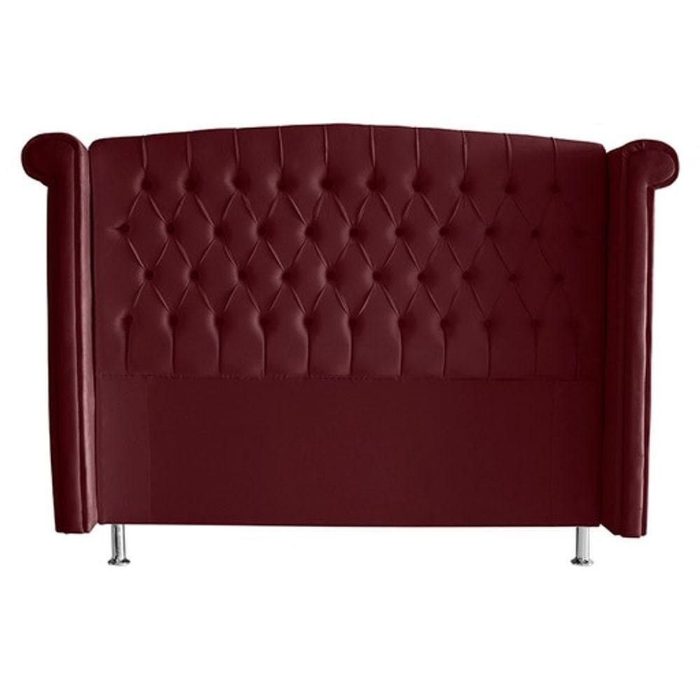 Cabeceira De Cama Toquio Casal 140 Cm Suede Bordo Do Lar Móveis E Decoração