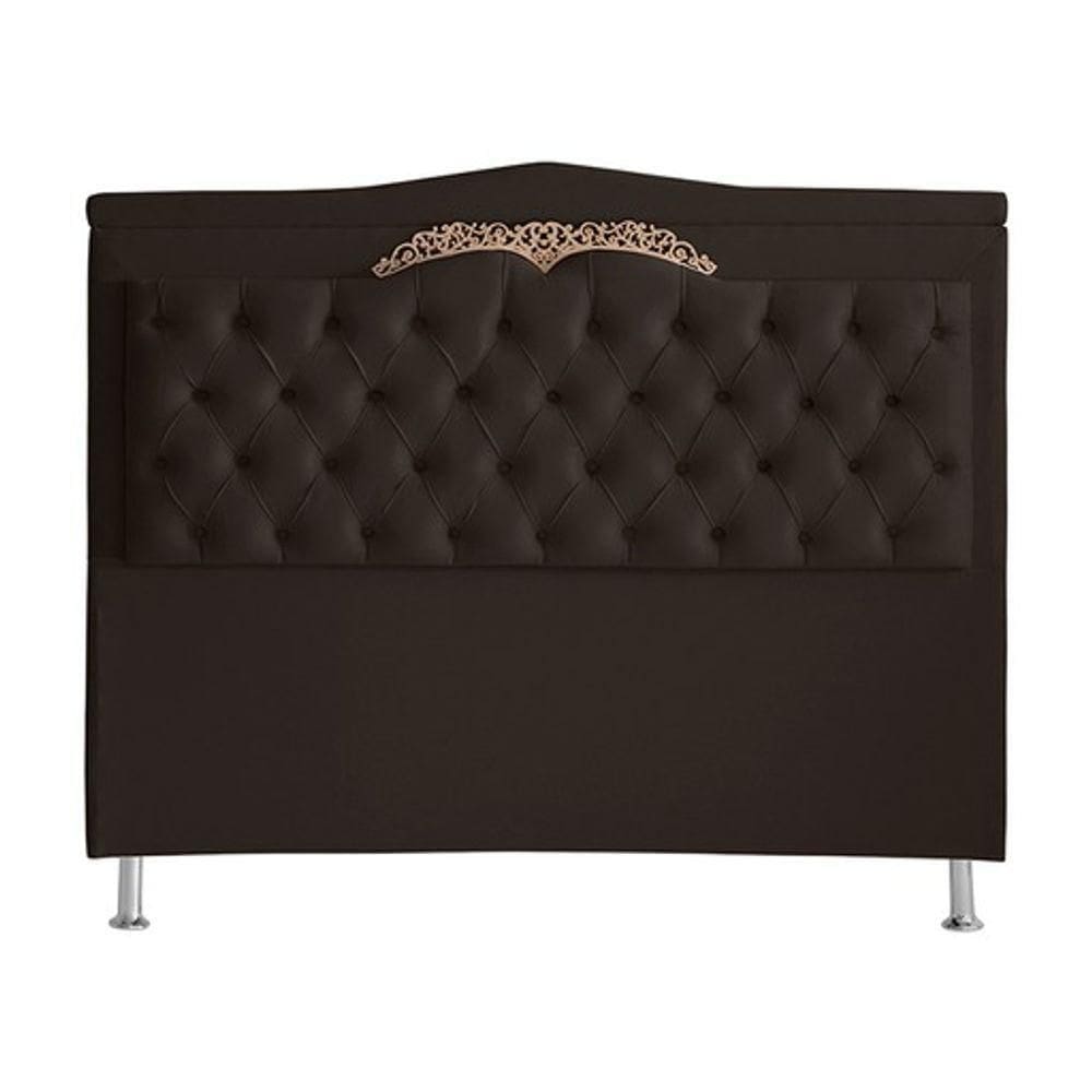 Cabeceira De Cama Madri Casal 140 Cm Suede Marrom Do Lar Móveis E Decoração