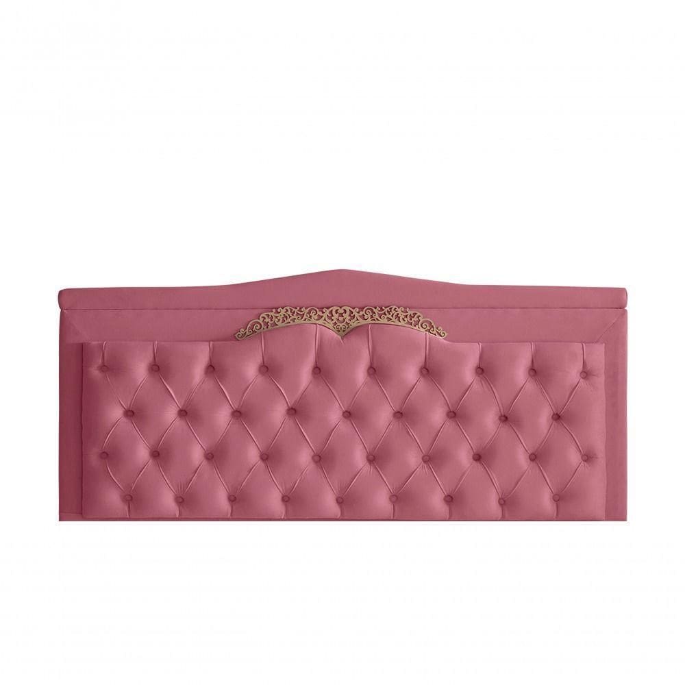Cabeceira De Cama Painel Barcelona Queen 160 Cm Retro Capitonê Botão Encapados Suede Rosa Bebê Do Lar Móveis