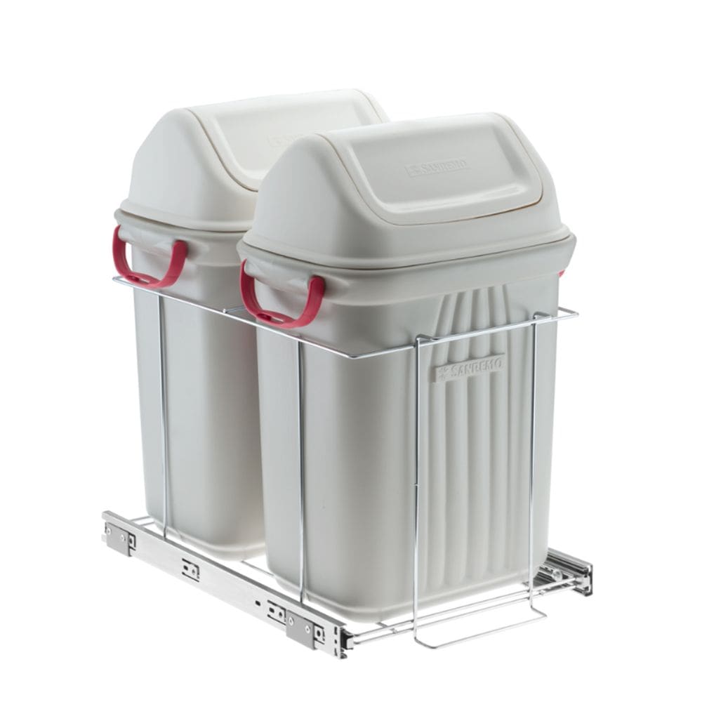 Lixeira 20l Dupla Deslizante Cromada 2701 - Schmitt