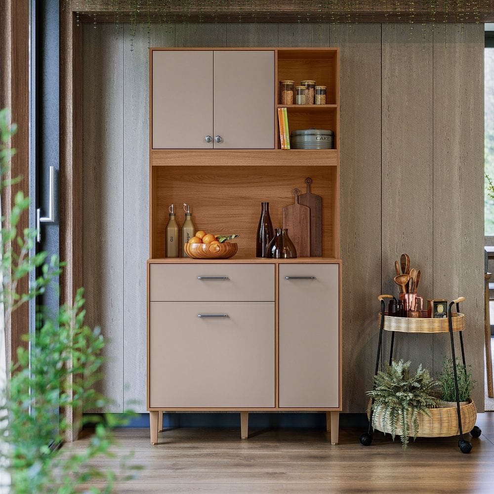 Cozinha Compacta Erva Doce 90cm Ipê Fendy Nicioli