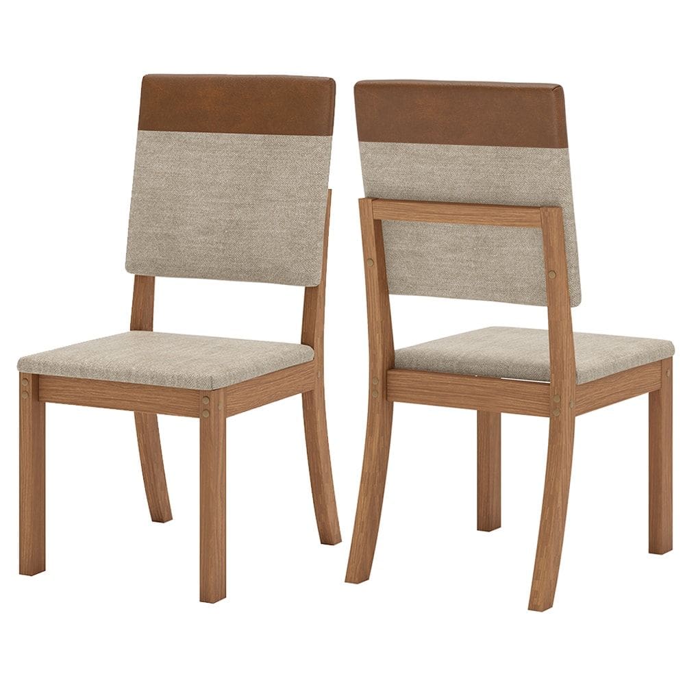 Kit 2 Cadeiras Milla Plus Corano Caramelo Suede Creme Henn