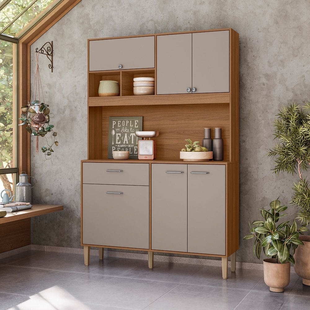Cozinha Compacta Erva Doce 120cm Ipê Fendy Nicioli