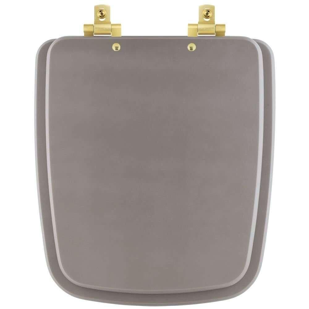Tampa De Vaso Mdf Com Amortecedor Boss Stone (cinza Fosco) Para Bacia Incepa Com Ferragem Dourada