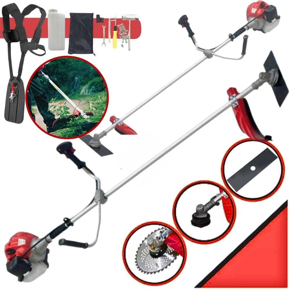 Roçadeira Podador de Grama e Mato Cg430 TB Motor 2HP 43CC a Gasolina Profissional + Lamina Extra de Videa 40 Dentes