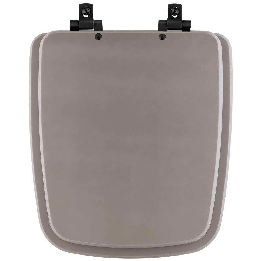 Assento Sanitário Mdf Soft Close Boss Stone (cinza Fosco) Para Vaso Incepa Com Ferragem Preta