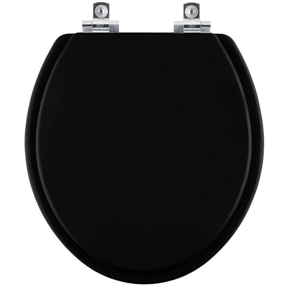 Assento Sanitário Com Amortecedor Atlantis Preto Para Vaso Hervy