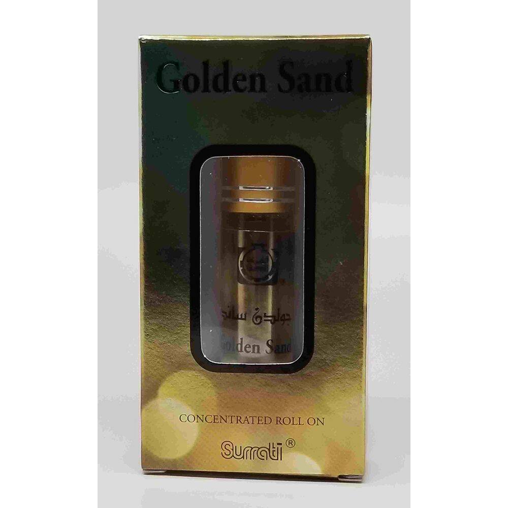 Óleo de perfume Surrati Golden Sand 6 ml Roll-on, pacote com 6