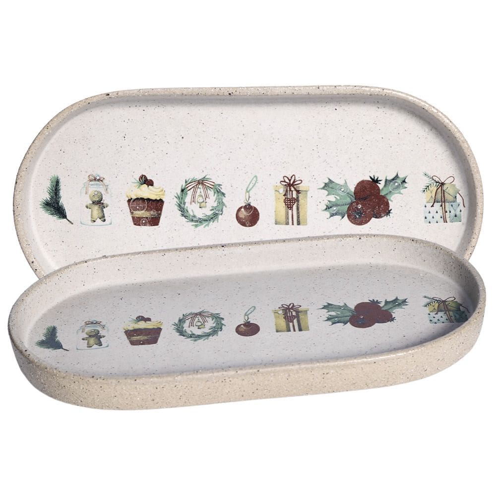 Bandeja Prato Natal Oval Pequena Terra Yang Joy 2,5x22,5cm S