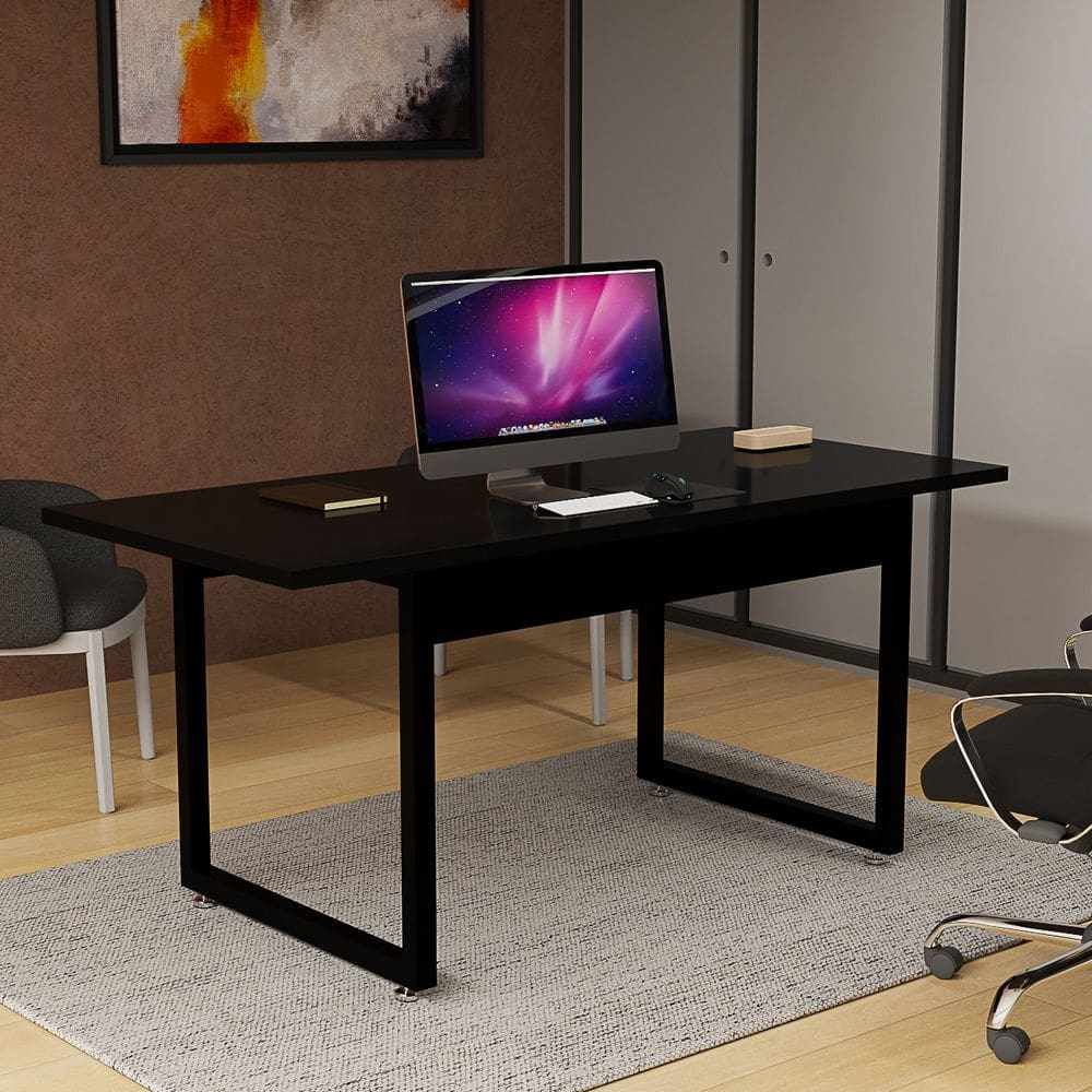 Escrivaninha Estilo Industrial 120x80 Tampo MDF Office Escritório Estudos Compacta